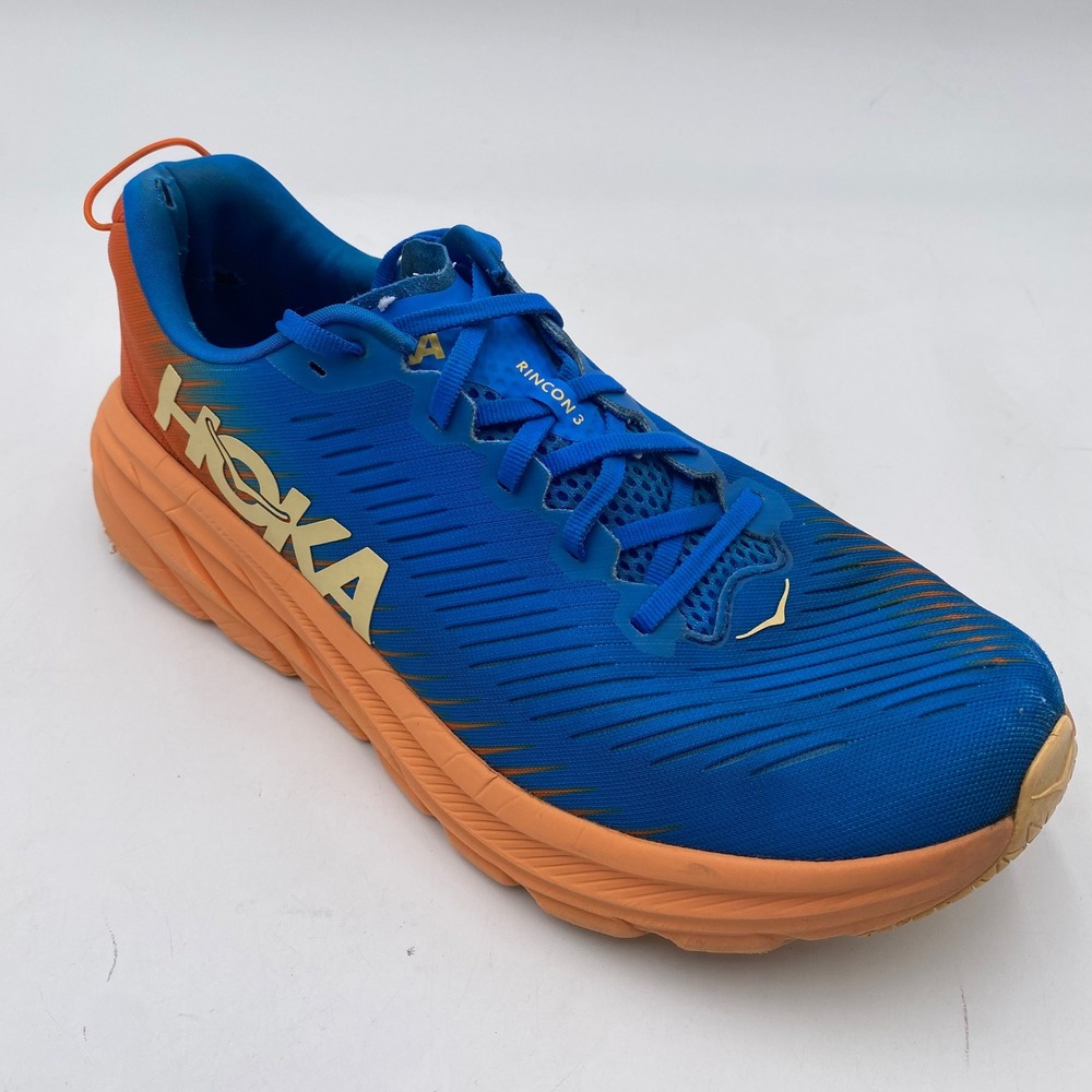 Hoka One One Rincon 3 Running Shoes Mens 10 Blue Orange Lightweight 1119395 CSVO